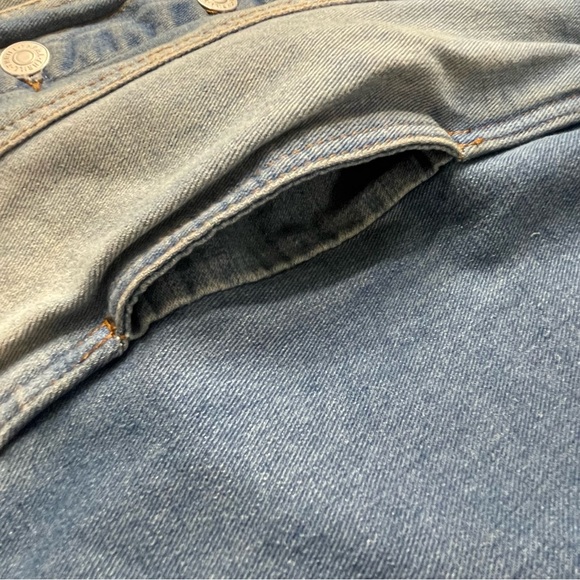 Thrill Jean Jacket with custom Red Floral & snake patches. Size XL. Distressed - Picture 14 of 15